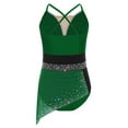 thumbnail image 4 of Oyolan Asymmetrical Ballet Skirt for Girls Contemporary Latin Jazz Dancewear Lyrical Dance Dress Dark Green 12, 4 of 7