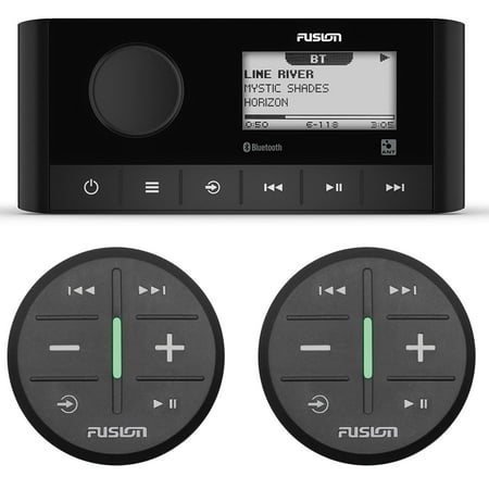 Fusion MS-RA60 Marine Stereo With 2 Fusion ARX70B Wireless Remote Black