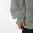 thumbnail image 4 of Womens Oversized Hoodie Fleece Solid Color Sweatshirt Winter Pullover Hood Top Casual Trendy Long Sleeve Clothes S-2XL, 4 of 6