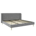 thumbnail image 5 of Novogratz Holly Upholstered Wingback Bed, King, Light Gray Velvet, 5 of 20
