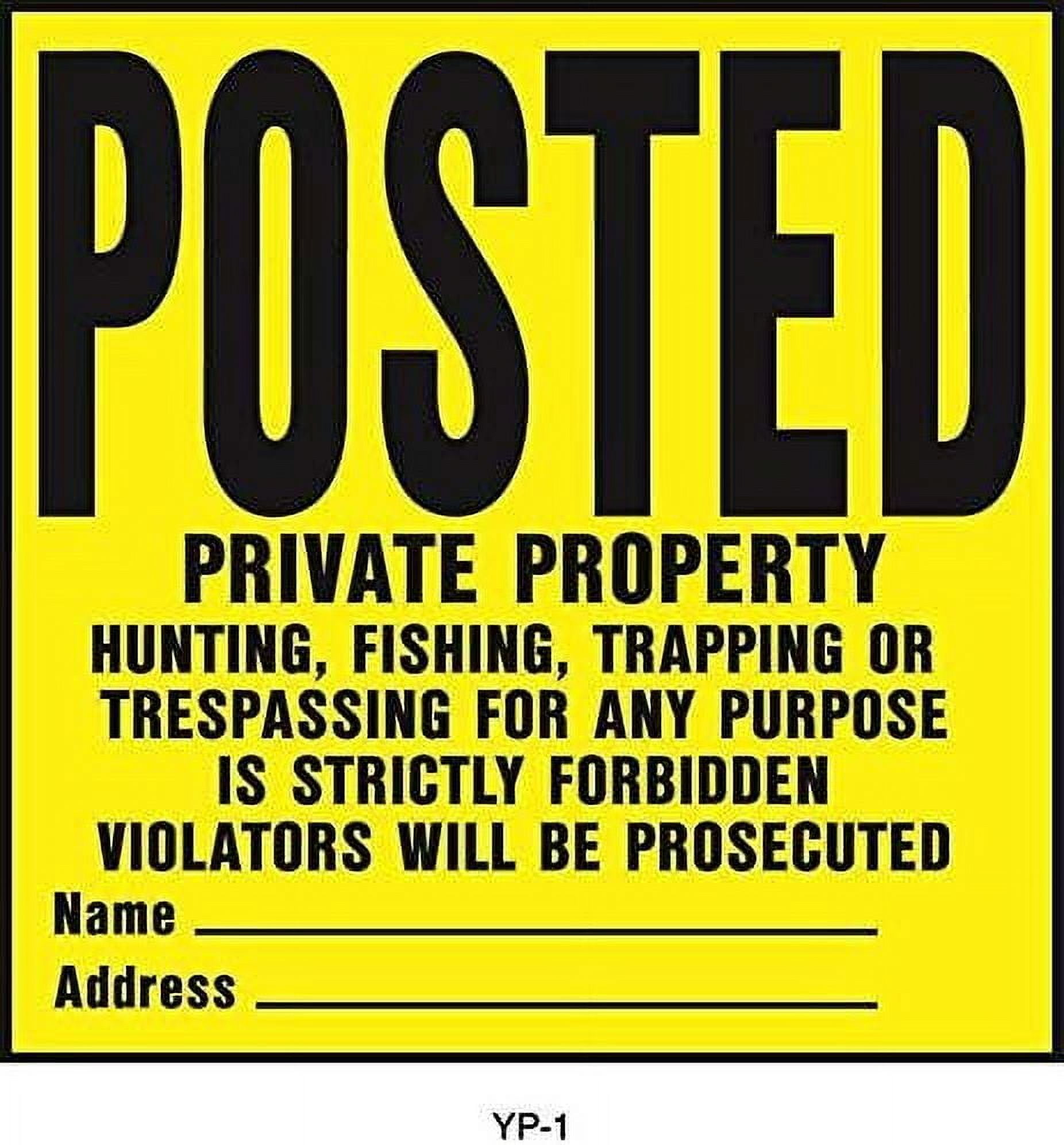 Hy-Ko Yellow 11 x 11 inch Plastic Posted Private Property Sign