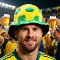 thumbnail image 3 of Adults Hat Soft Plush Comfortable Universal Fit Football Cap Yellow Green Football Shape Party Carnival Cheering Tool Fan Accessory, 3 of 8