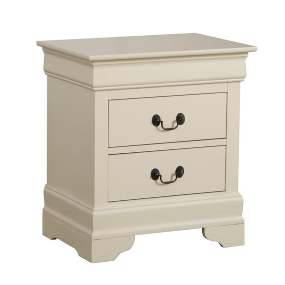 Vintage Nightstand - Fully Assembled Bedroom Storage - Traditional Design - Beige Finish - 24" High