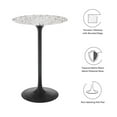 thumbnail image 6 of Modway Lippa 28" Round Modern Terrazzo/Metal Bar Table in Black/White, 6 of 8
