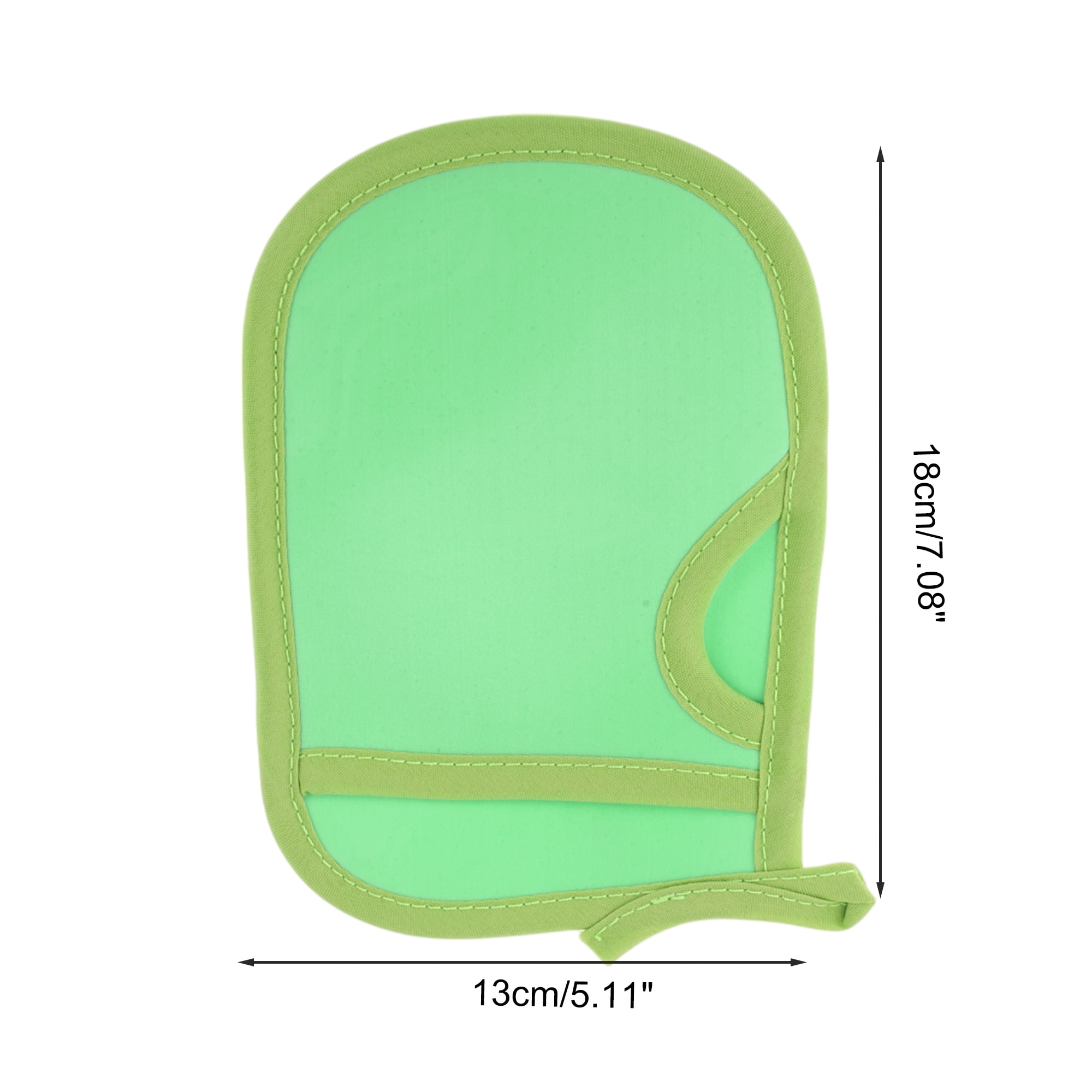 Unique Bargains Shower Gloves Body Scrubber for Bathroom 7.08"x5.11" 1 Pc Green