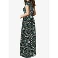 thumbnail image 2 of Mengpipi Women Maxi Dresses Short Sleeve Long Loose with Pockets S-2XL, 2 of 6