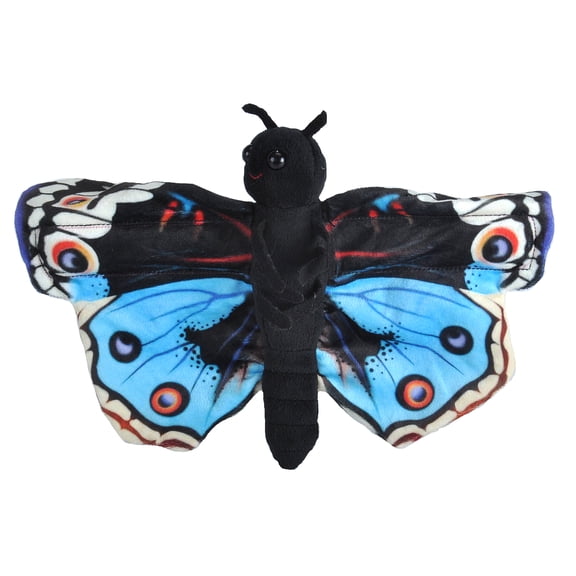 Wild Republic Huggers Butterfly Blue Pansy Plush Toy, Slap Bracelet, Stuffed Animal, Kids Toys, 8 Inches