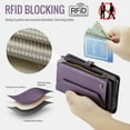 thumbnail image 5 of Compatible with Samsung Galaxy A56 5G Wallet Case, 10 Card Slots & 1 Zipper Coin Pocket & 1 Cash Slot & 1 Cash Pocket & Lanyard & Crossbody Strap & Kickstand & RFID Blocking Phone Case, Purple, 5 of 10