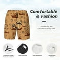 thumbnail image 4 of Kdxio Brown Mushrooms Print Men'S Swim Trunks With Compression Liner 7 Inch Inseam Quick Dry Swim Shorts, 4 of 7