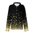 thumbnail image 5 of Enjoytime Women's Shirts Christmas Printed Long Sleeve Button Down Blouses Trendy Casual Tops Fall Winter Plus Size Clothes Gold XXXXXL, 5 of 5