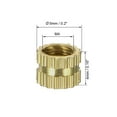 thumbnail image 2 of M4 x 4mm(L) x 5mm(OD) Brass Knurled Threaded Insert Embedment Nuts 100 Pcs, 2 of 3