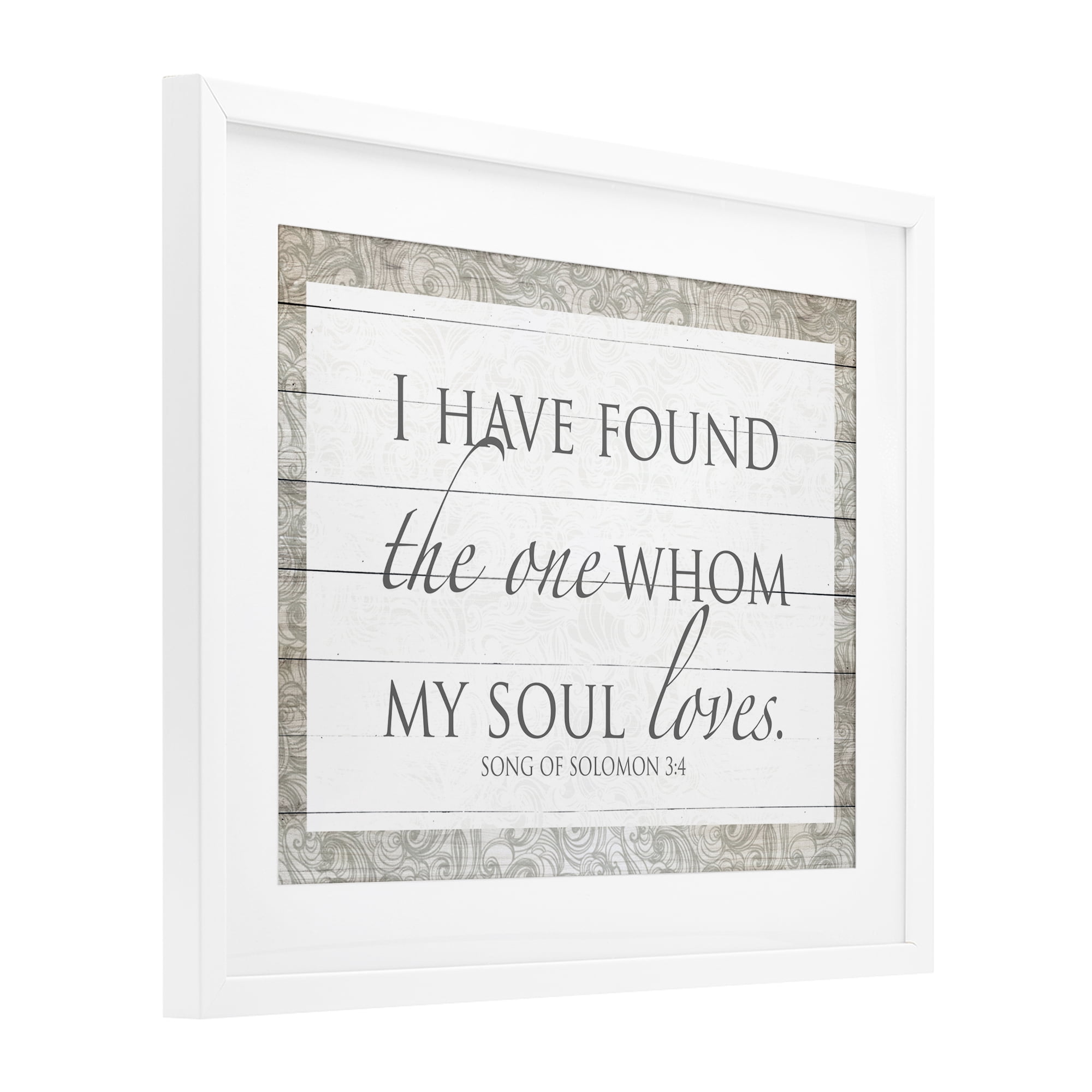 Stupell Industries The One Whom My Soul Loves White Framed Print Under Glass, design by SD Graphics Studio