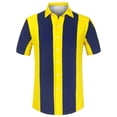 thumbnail image 1 of Camisas hawaianas manga corta botones botones a rayas playeras amarillo marino T L, 1 of 6