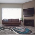 thumbnail image 2 of Spirals Abstract Pattern Area Rug Carpet in Black Grey Blue, 4x6 (3'11" x 5'7", 120cm x 170cm), 2 of 5