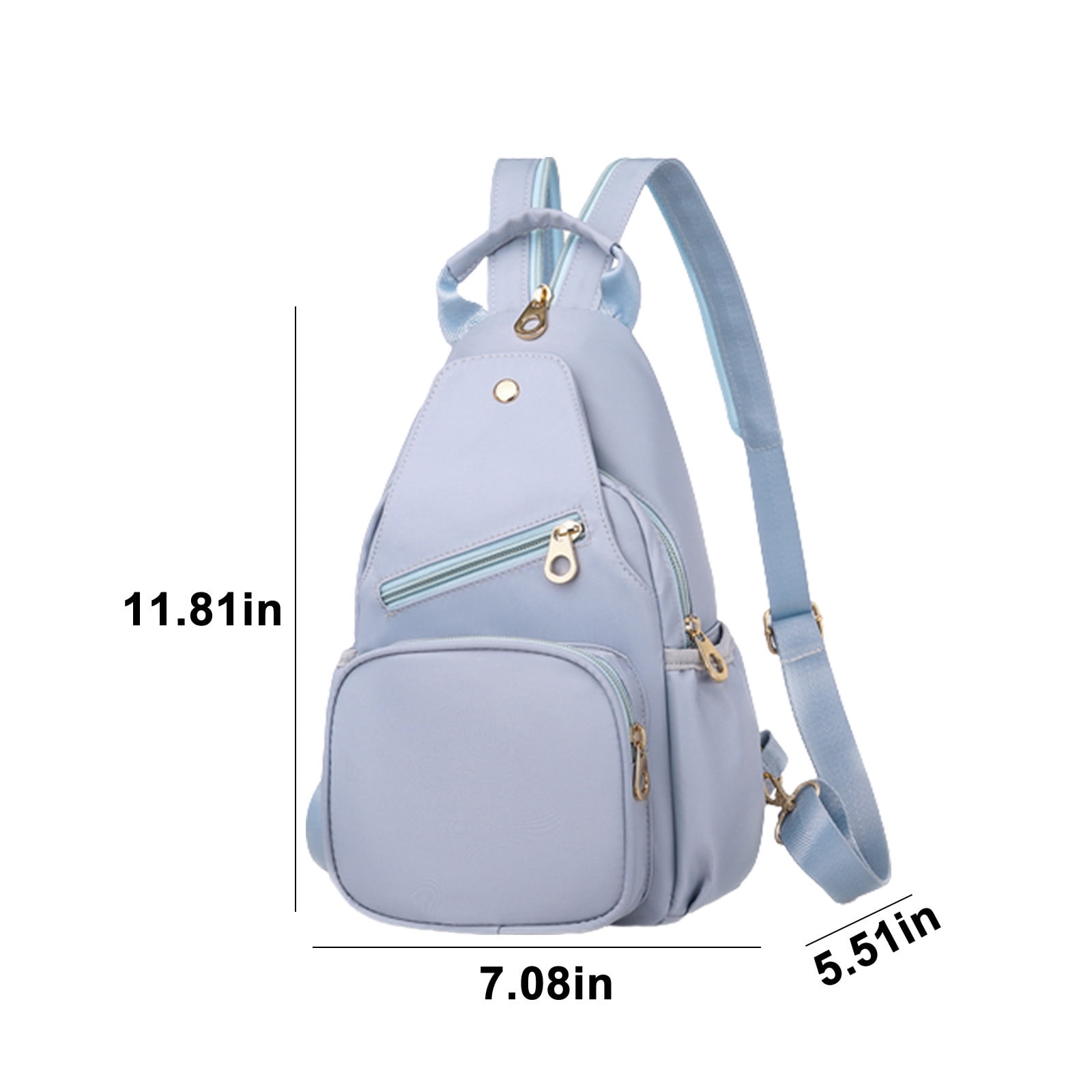uublik Sling Bag for Women, Classic Basic Water Casual Daypack For Travel With Bottle Side Pockets Classic Basic Backpack For School Travel Work, Blue