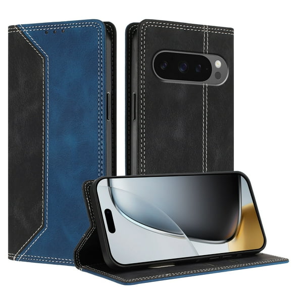Funda FOXDOCK para Google Pixel 10 Pro XL de Cuero Premium Bicolor con Ranuras RFID, Carcasa Tipo Billetera Antigolpes y Soporte Plegable
