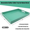 thumbnail image 2 of Green Serving Tray for Coffee Table, Rectangular Plastic Decorative Tray with Handles for Entertaining, Outdoor Patio, Living Room, Ottoman, Bathroom Counter, 11.8”*15.7”*1.6”, 2 of 6