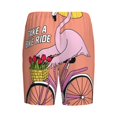 thumbnail image 7 of Daiia Flamingo Riding a Bicycle Mens Woven Stretch Pajama Short,Short Pajama Pants-X-Large, 7 of 7