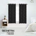 thumbnail image 2 of Cortinas opacas Deconovo con estampado geométrico moderno, aislantes térmicos, que oscurecen la habitación y bloquean la luz, color azul cielo/línea geométrica, 132 x 114 cm, para el hogar., 2 of 8