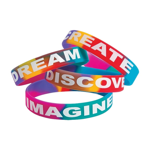 Watercolor Rubber Bracelets - Jewelry - 24 Pieces