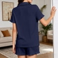thumbnail image 5 of yillto Pajamas Set for Womens Button down Short Sleeve Tops and Shorts Cute Ruffled Pjs Sets Sleepwear, 5 of 5