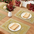 thumbnail image 2 of Unique Bargains 6Pcs Plastic Placemats Table Mats Gold 17.7" x 11.8", 2 of 6