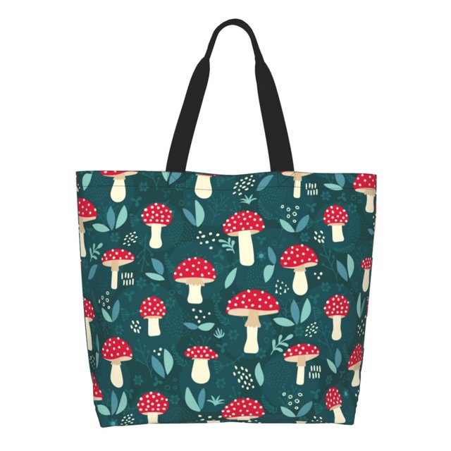 Balery Amanita Mushroom Bolsa Tote Estilo Estético con Cremalleras, Bolsa de Hombro, Bolsa de Compras Grande y Plegable