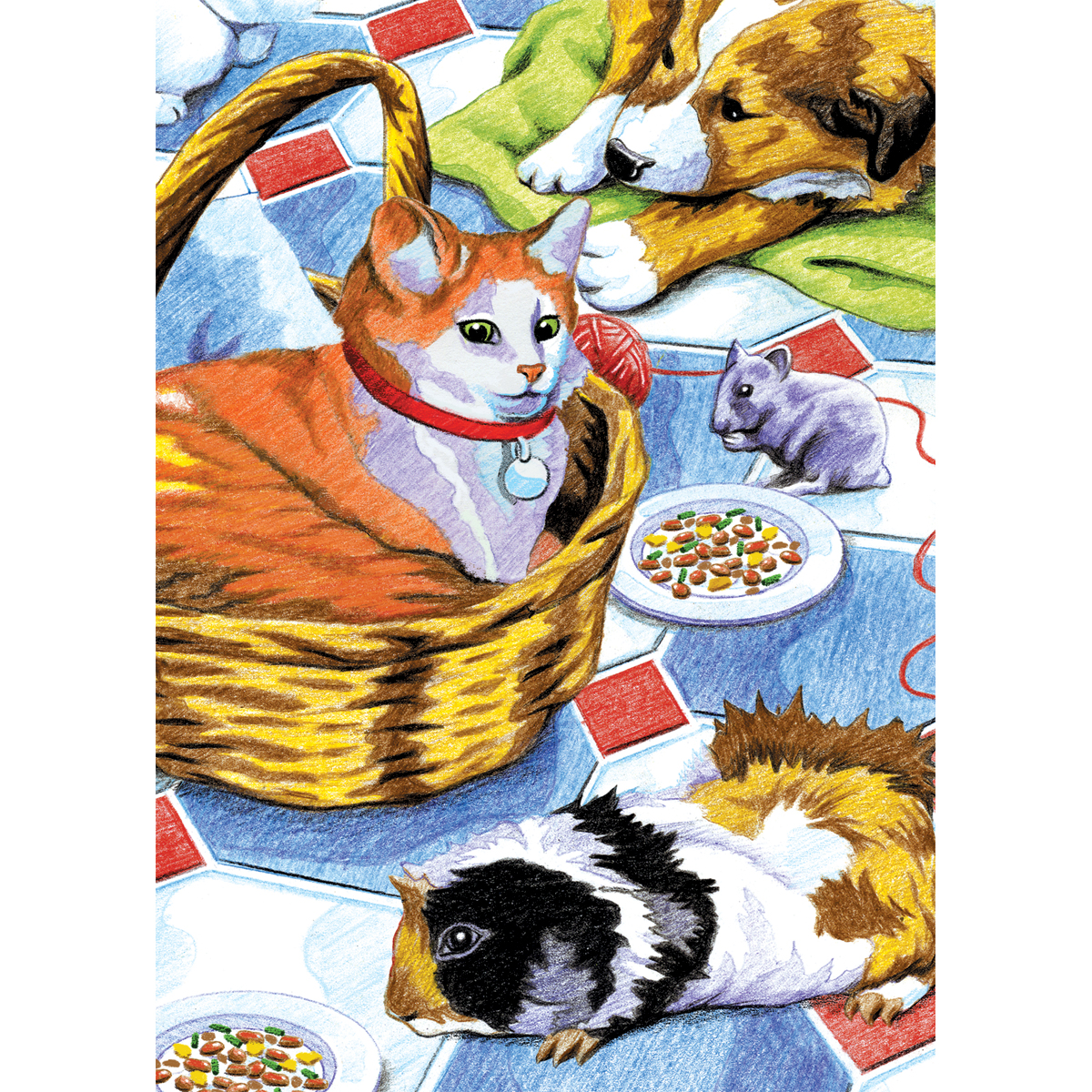 Mini Color Pencil By Number Kit 5"X7"-Family Pets - Walmart.com