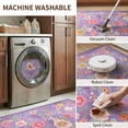 thumbnail image 4 of KoshiMe 8'x10' Floral Area Rug, Machine Washable Non-Slip Soft Low Pile Stain-Resistant Boho Flower Indoor Rug for Living Room Bedroom Dining Room, Purple Pink, 4 of 9