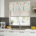 thumbnail image 4 of Teal Red Coastal Curtain Valances for Windows, Kitchen Valance Window Treatments Panel 2 Pack, Nautical Seahorse Beach Coral Starfish Retro Rod Pocket Short Curtains for Bathroom Bedroom 54 x 18 Inch, 4 of 8