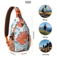 thumbnail image 5 of Hawaiian Sunset Beach Sling Backpack, Tropical Palm Tree Crossbody Bag with Summer Ocean Landscape, Minimalist Paradise Design and Boho Vibes, 5 of 6