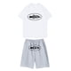 thumbnail image 1 of Conjunto de jogging informal para niños combinado con pantalones cortos de manga corta Conjunto de dos piezas, 1 of 2
