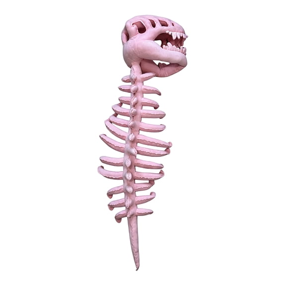 Dinosaur Skeleton Costume Halloween Costume, 3D Plush Dinosaur Hat with Realistic Bone Details, Headband Accessory for Party Dress Up and Holiday Celebrations,Pink