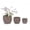 Khaki, variant on mdj pottery Set of 3 Ceramic Pots for Plants, 9/12/15 Inch, Quatrefoil Pattern Planters with Drainage Hole, Indoor and Outdoor Flower Pots for Pothos, Ivy, Succulent, Decorative Plant Gifts - Red