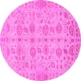 thumbnail image 1 of Ahgly Company Indoor Round Oriental Pink Traditional Area Rugs, 4' Round, 1 of 4