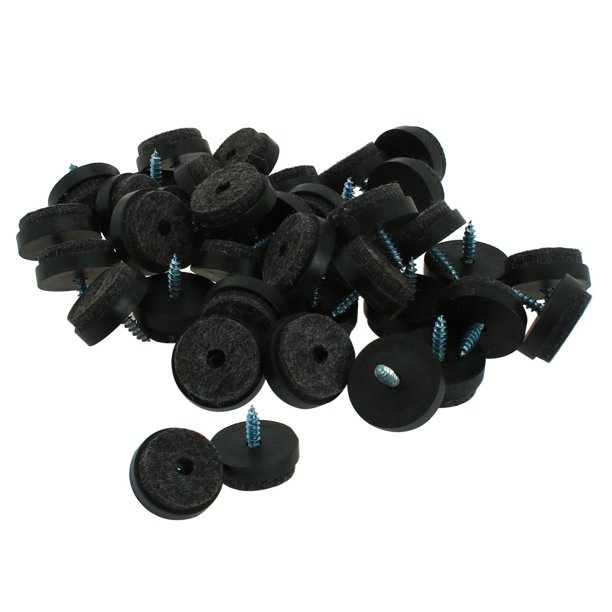 40Pack Furniture Table Leg Protector Felt Pad Nails Black 1" Dia