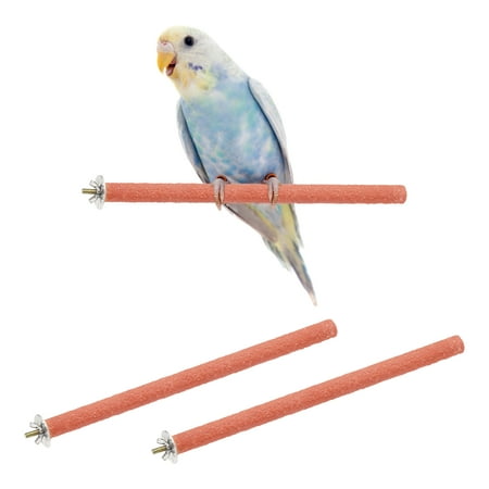 2Pcs 30 x 1.8 cm (L x W) Wood Perch Stand Colorful Paw Grinding Stick Orange