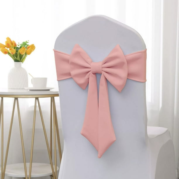 Ties-free Bow Elastic Chair Back Decoration Hotel Banquet Thickened Elastic Chair Back Flower Ties Chair Cover Decoration
