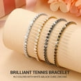 thumbnail image 6 of PROSTEEL White Gold Plated Tennis Bracelet for Women with Simulated Diamond Wedding Gift 3mm Round Cut Cubic Zirconia Bracelets 7.5 inch, 6 of 7
