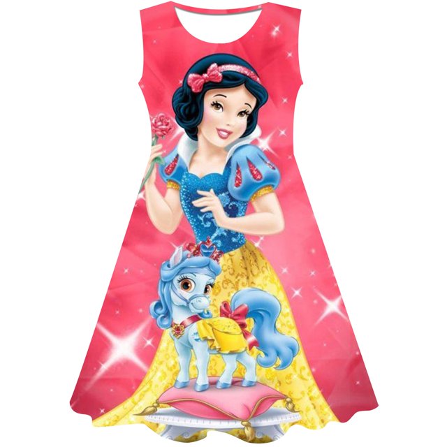 Vestido de Blancanieves para niñas de Disney, traje de cumpleaños, disfraz de niña elegante para niños, ropa de fiesta para niñas de 2, 3, 4, 5, 6-10 años, vestido de Blancanieves 6M Gao Jinjia LED