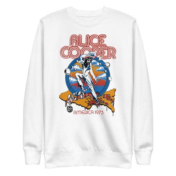 Alice Cooper - 1973 Tour Unisex Sweatshirt - White - Small