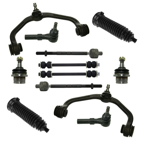 12 Pcs Complete Suspension Kit Upper Control Arms, Lower Ball Joint, Outer & Inner Tie Rod Ends Sway Bar Links & Boots Bellows Fits select: 1998-2011 FORD RANGER, 1998-2001 MAZDA B2500
