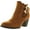 Tan, variant on Top Moda TAIL-3 Women's Buckle Stacked Block Heel Chelsea Ankle Booties