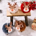 thumbnail image 4 of Christmas Wooden Wool Felt Reindeer Plush Elk Hanging Ornaments Christmas Tree Decorations Deer Pendants Craft for Xmas Party Home Decor, 4PCS, 4 of 9