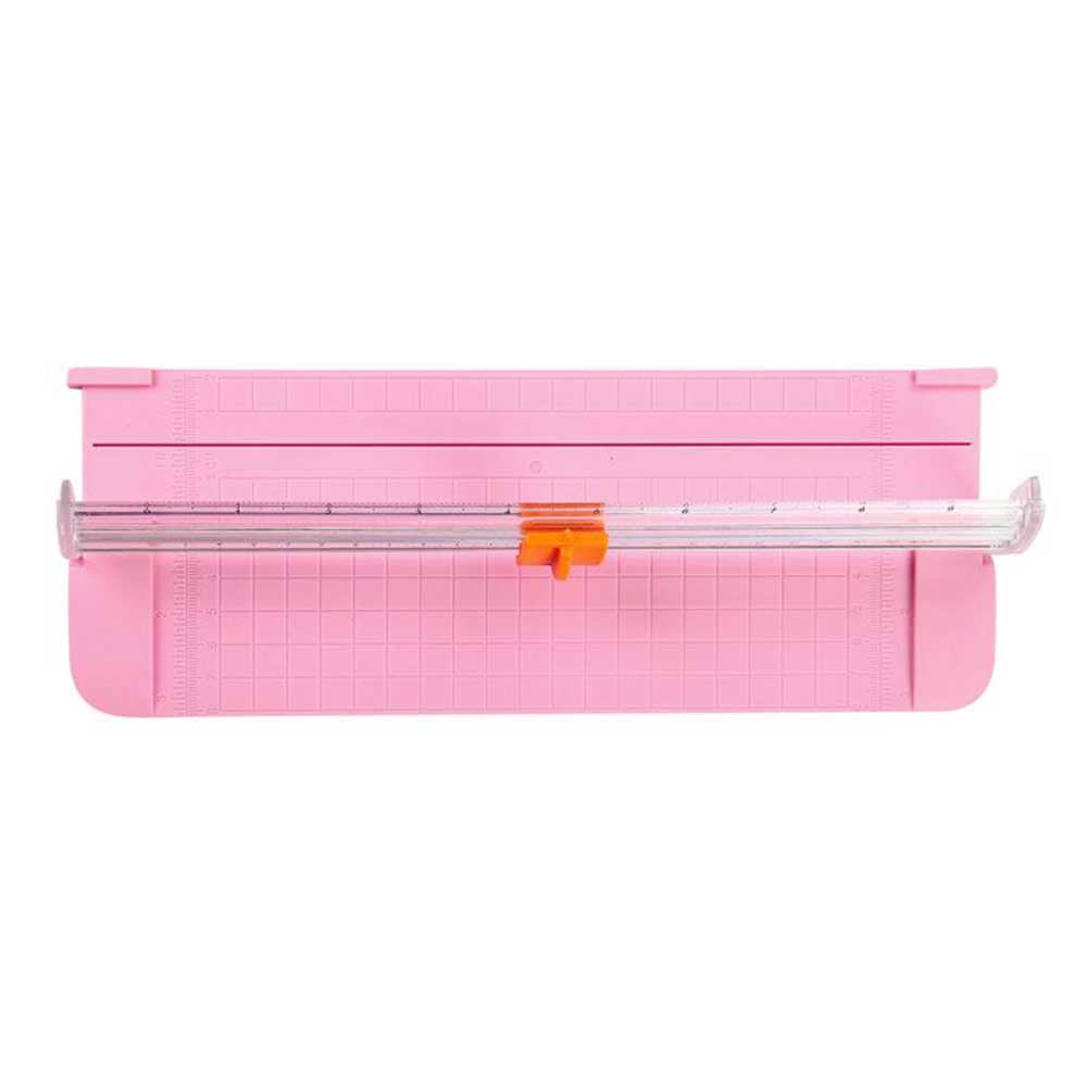mini guillotine blade gridded paper trimmer small size manual paper cutter color pink grided paper