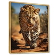 thumbnail image 2 of Designart "Portrait of an African Leopard I" Animals Floater Framed Canvas Print, 2 of 7