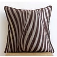 thumbnail image 4 of Fundas de almohada, fundas de almohada marrones, funda de almohada con olas marinas, funda de almohada cuadrada de jacquard de 50 x 50 cm (20 x 20 pulgadas), estilo moderno, abstracto - Ondas marrones, 4 of 4
