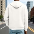 thumbnail image 6 of Paiwinds Men's Solid Color Waffle Knit Hoodie Half Zip Pullover Sweatshirt with Kangaroo Pocket Casual Long Sleeve Hooded Top, 6 of 9