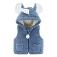 thumbnail image 2 of Lindreshi Toddler Girl Coats and Jackets Toddler Baby Girls Plush Cute Rabbit Ears Keep Warm Sleeveless Hoodie Vest Coat, 2 of 3