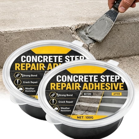 Concrete Step Repair Adhesive,Concrete Crack Filler and Patching Compound for Steps,Walkways,Patios,Walls and Outdoor Repair